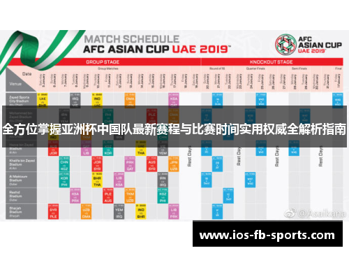 全方位掌握亚洲杯中国队最新赛程与比赛时间实用权威全解析指南